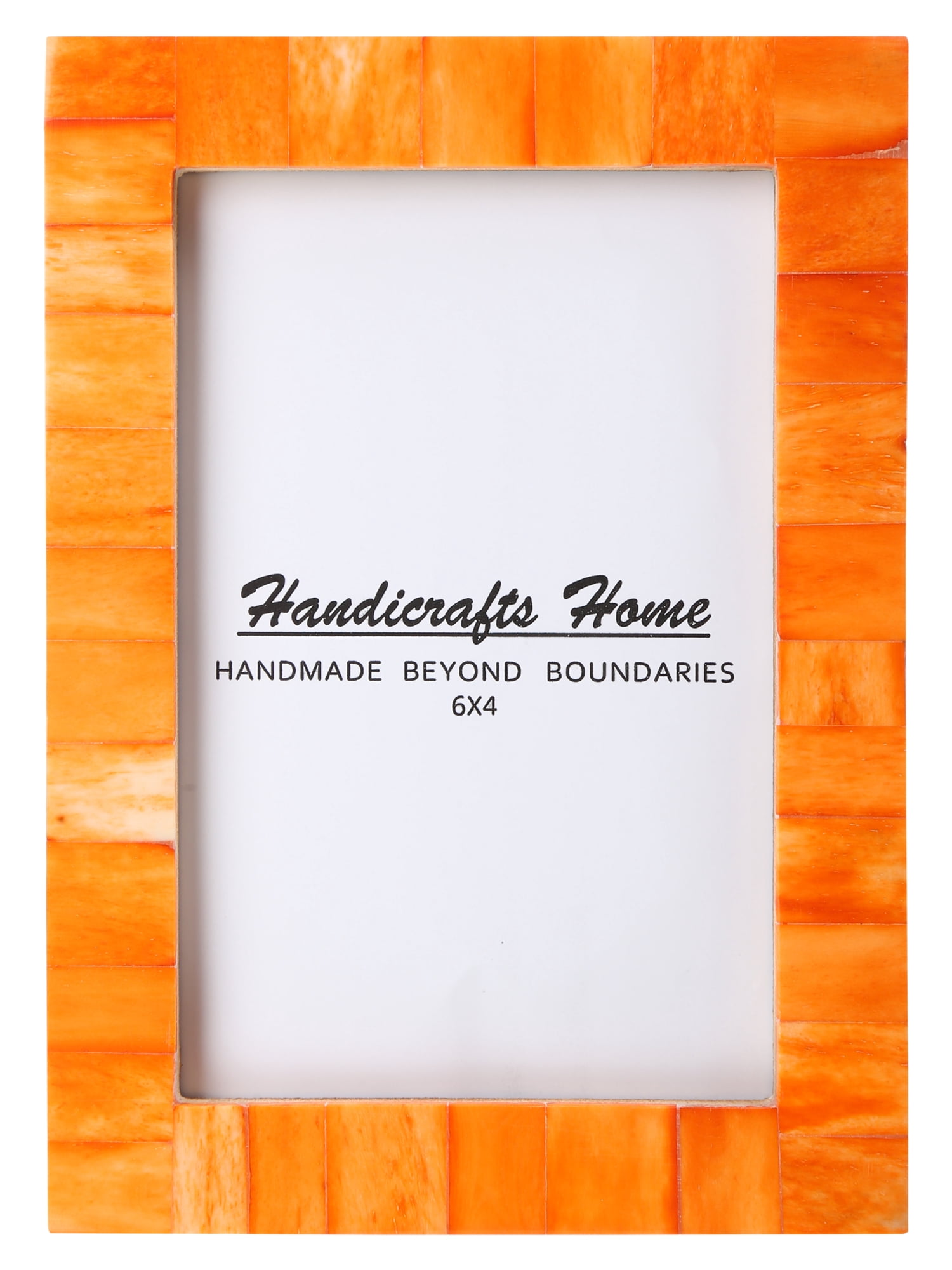 Handicrafts Home 4x6 Bone Classic Bone Inlay Orange Picture Frames