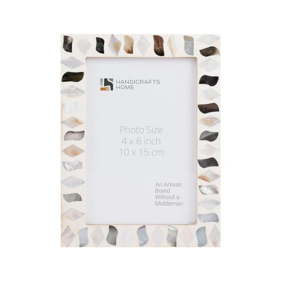 Handicrafts Home 4x6 Picture Frames Vintage Style Wall Hanging & Desk Décor, Farmhouse Photo Frames Ideal for Living Room Office & Home Décor, Picture Frame for Diploma & Wall Decor, Pearl Fossil