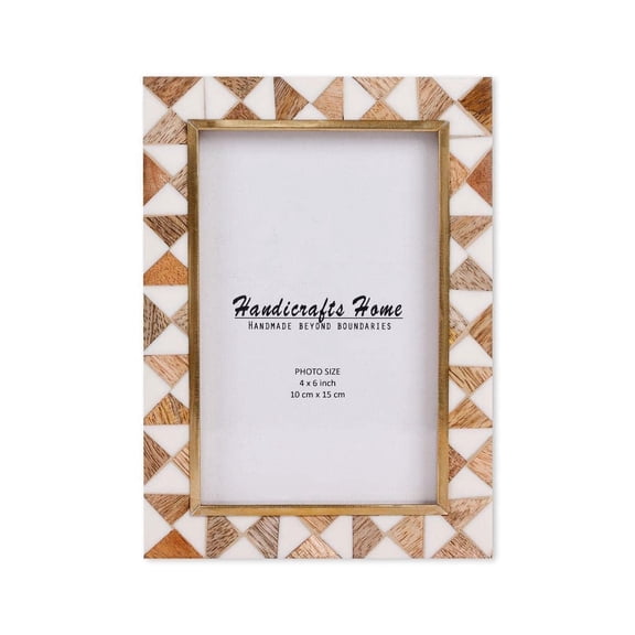Handicrafts Home 4x6 Halo Collection Photo Frame - Wooden Collage, Ivory