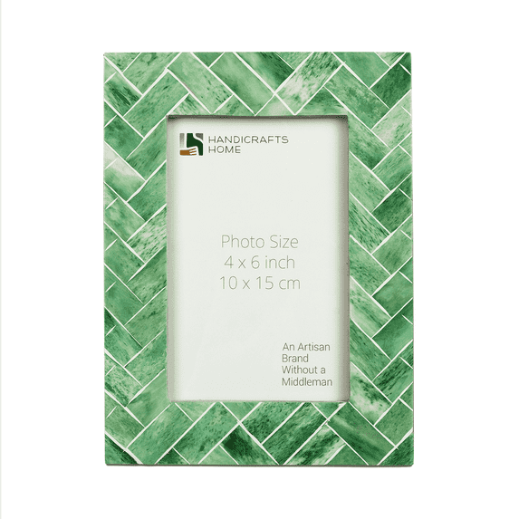 Handicrafts Home Chevron Herringbone Art Inspired 4 x 6 Vintage Buffed Polished Picture Frames