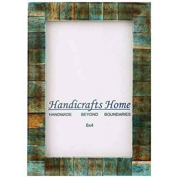 Handicrafts Home 4x6 Verdigris Bone Picture Frames Chic Boho Wall Décoration Table Mount Photo Frame