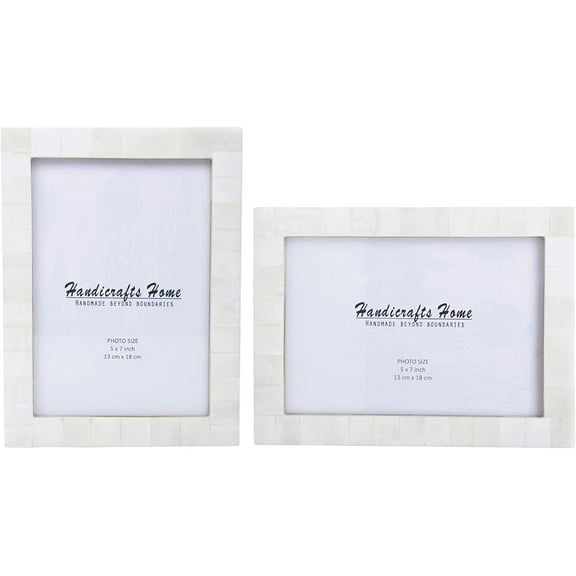 Handicrafts Home 5" X 7" Mother of Pearl Frame Set of 2 for Tabletop & Wall Display