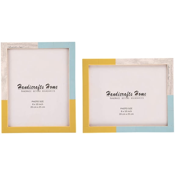 Handicrafts Home 8" X 10" Modern Photo Frame Set - Handmade, Table & Wall Mount, 2 Pack