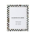 thumbnail image 1 of Handicrafts Home 8x10 Picture Frame, Wall & Tabletop Décor, Handmade Pearlescent Chase Pattern, Vintage & Elegant Mother of Pearl Picture Frames for Living Room, Office & Home Decor – White & Black, 1 of 7