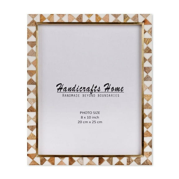 Handicrafts Home 8x10 Halo Collection Photo Frame - Wooden Collage, Ivory