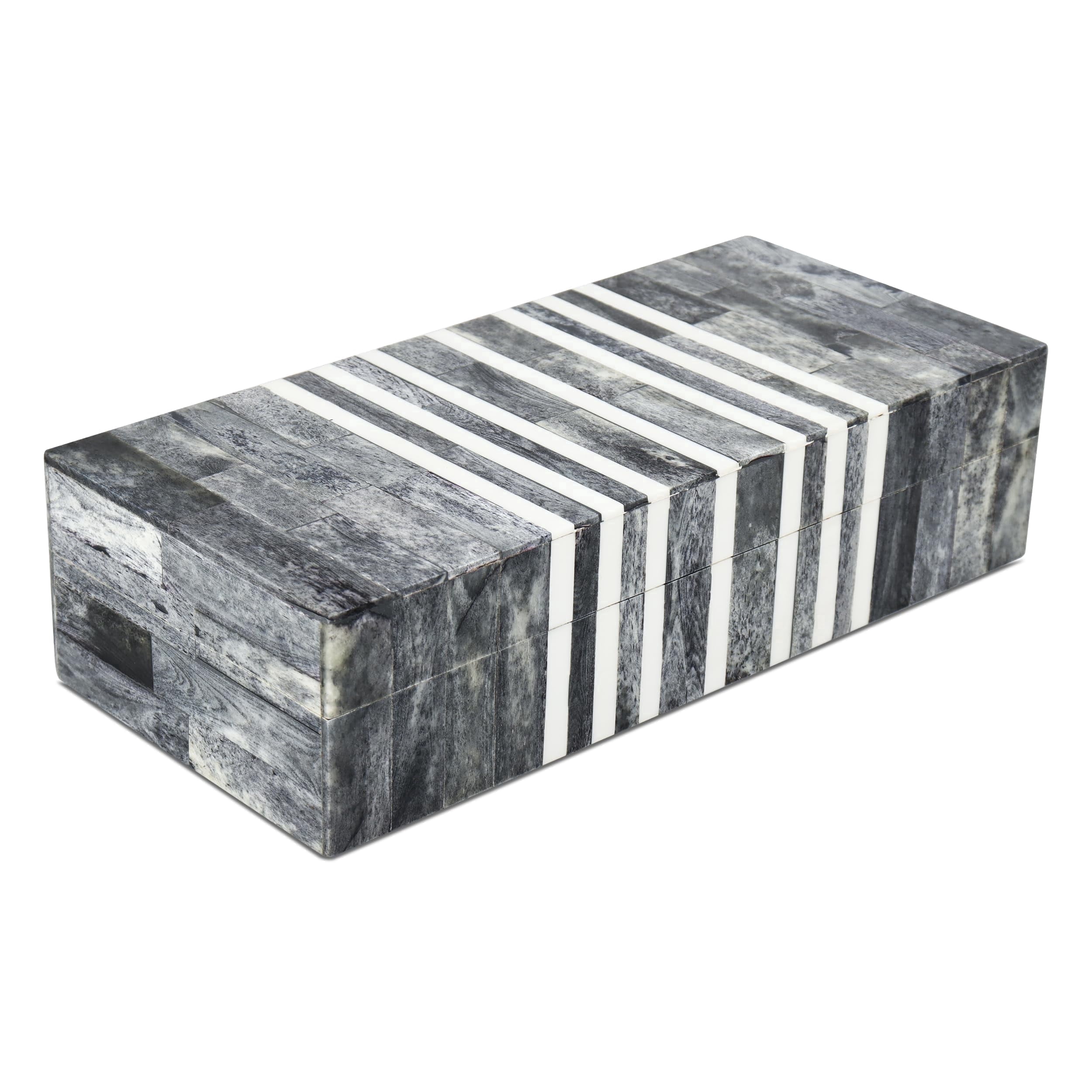 Handicrafts Home 10x4.5x2.5 Inch Cafe Decorative Box, Large Handmade Deep Storage Organizer for Jewelry, Remotes & Modern Home Decor
