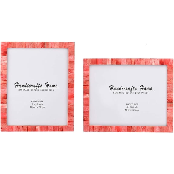 Handicrafts Home Gifts for Mom Photo Frame Decorative Classic Handmade 8x10 Picture Frame, Red Pack of 2