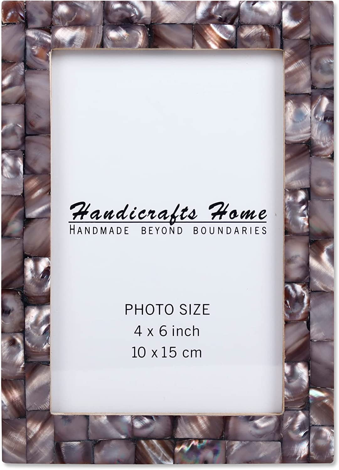 Handicrafts Home Photo Picture Frame - 5" X 7" Handmade Gift Photo Frames - Brown & White New Years Gift : Scalloped Art