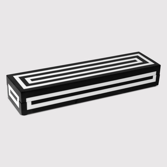 Handicrafts Home Small Decorative Box with Lid – 10x2.5x1.5 Inch Trinket, Remote Control & Jewelry Storage, Keepsake Memory Box, Coffee Table Decor - MEDLEY-CONCENTRIC