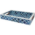 thumbnail image 1 of Handicrafts Home Moorish Moroccan Pattern Inspired Trays – Ideal Ottoman Tray – Multipurpose Bone Inlay Serving Tray or Simply Use as a Decorative Trays 12x8 Inches, Blue, 1 of 5