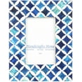 thumbnail image 1 of Handicrafts Home Photo Frame Blue White Bone Mosaic Moroccan Picture Frames - 4x6, Star, 1 of 5