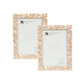 thumbnail image 1 of Handicrafts Home 5 by 7 Picture Frames Pack of 2 – Pink Mother of Pearl Photo Frame, Decorative Frames for Wall & Desk, Boho Chic & Vintage Inspired Home Decor, Unique Handmade Photo Display, 1 of 6