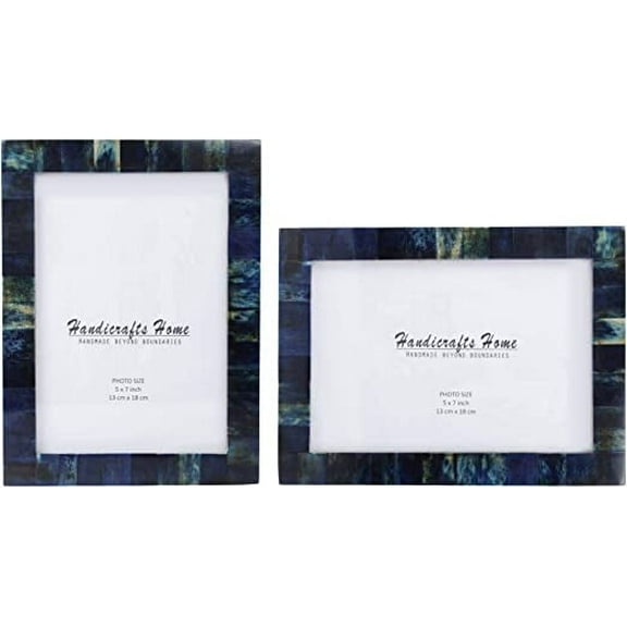 Handicrafts Home Photo Picture Frame - 5" x 7" Vintage Style Handmade Gift - Pack of 2