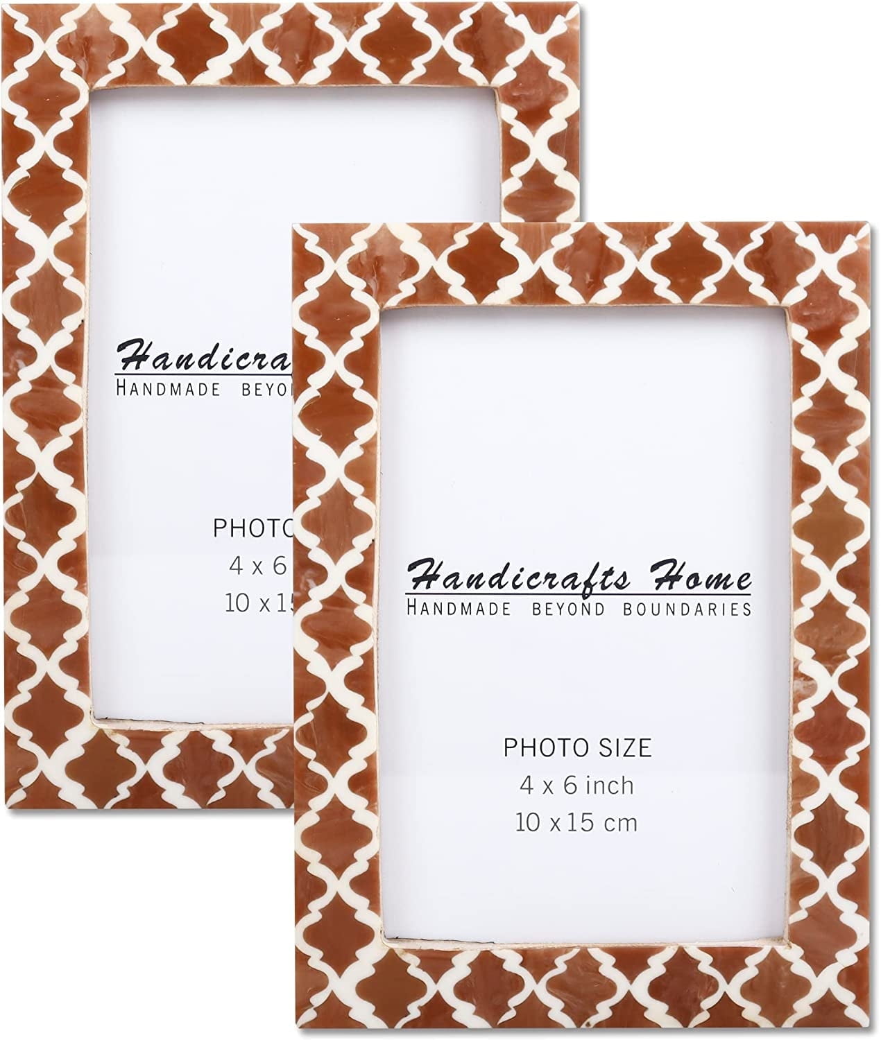 Casablanca Mocha 4x6 Brown and White Tabletop and Wall Picture Frames
