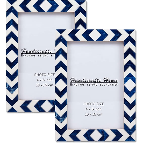 Handicrafts Home Photo Picture Frames 4x6 Lisbon Azul Set of 2 Wall Mounting Frames