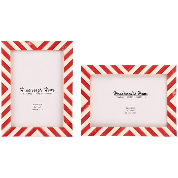 Handicrafts Home Photo Picture Frames 5x7 Candy Cane Strawberry Set of 2