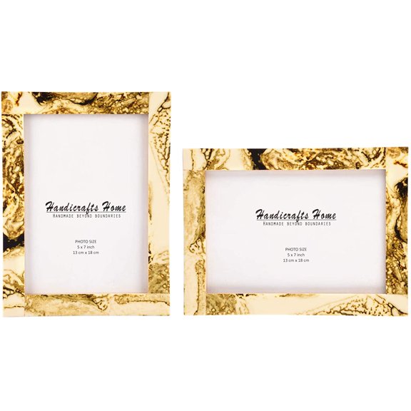 Handicrafts Home Photo Picture Frames 5" X 7" Deco Marble 2 Pack Handmade Collection