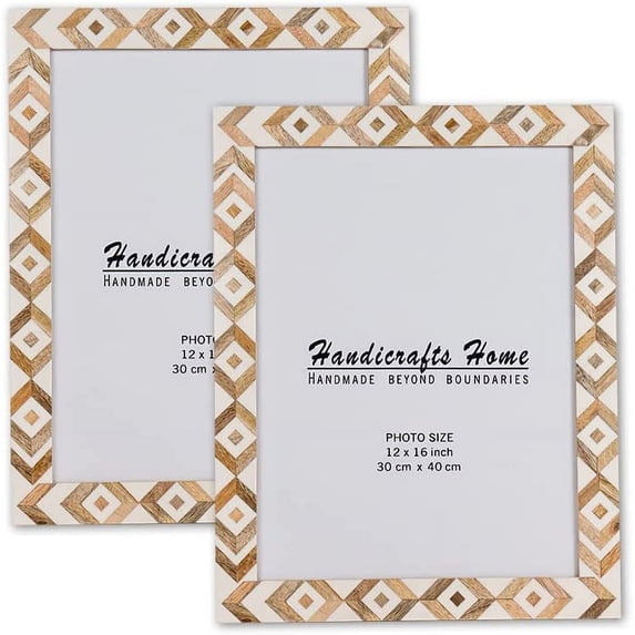 Handicrafts Home Picture Frame 12x16 Photo Frames, Marquet-Array Collection, Pack of 2