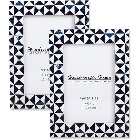 Handicrafts Home Picture Frame 4x6 Photo Frames, Marquet-Indigo Collection, Pack of 2
