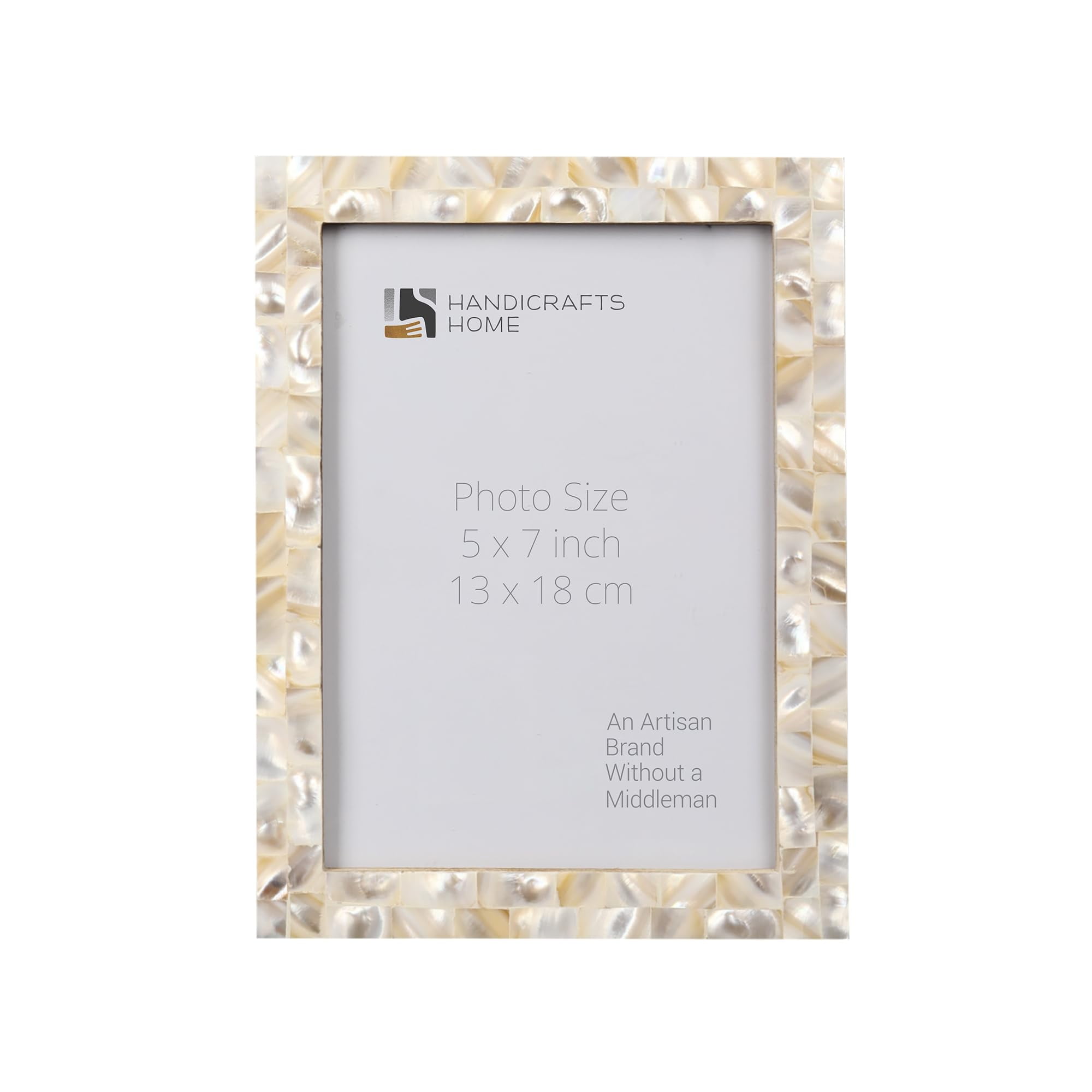 5x7 White Mother of Pearl Picture Frame