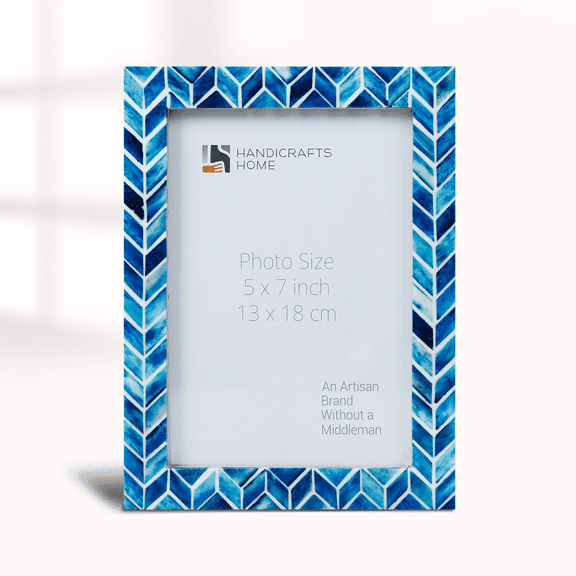 Handicrafts Home Picture Frame - Deluxe Photo Frame for Tabletop, Desktop - Easy to Replace Farmhouse Picture Frames - Ice, 5x7 Inches