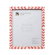 Handicrafts Home Chevron Pattern Inspired 5 x 7 Picture Frames Chic Boho Wall Décoration Photo Frame, Brown White