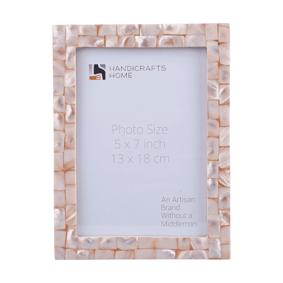 Handicrafts Home 5x7 Picture Frame Mother of Pearl Collection, Handcrafted Photo Frame, Small Picture Frame for Living Room, Wall Decor, Vintage Picture Frames, Thanksgiving gift for friends & Family