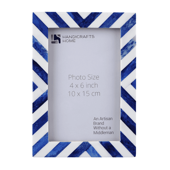 Handicrafts Home Picture Photo Frame Chevron Art Inspired Vintage Wall Décor Gift Frames - 4x6 Blue