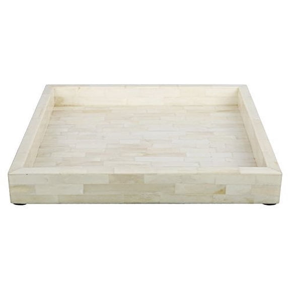 Handicrafts Home White Ideal Ottoman Tray Multipurpose Bone Inlay Serving Tray
