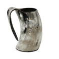 thumbnail image 1 of Handicrafts Home Handmade Twin Wolf Craft Viking Horn Whiskey Shot Glass with Handle Set – 6.5 oz Real Ox Horn Shot Glasses for Whiskey & Cocktails, 1 of 6
