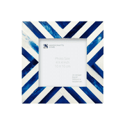 Handicrafts Home 4x4 Picture Frame, Blue Chevron Bone Inlay Photo Frame, Wall or Tabletop Picture Frame for Home Wall Decor