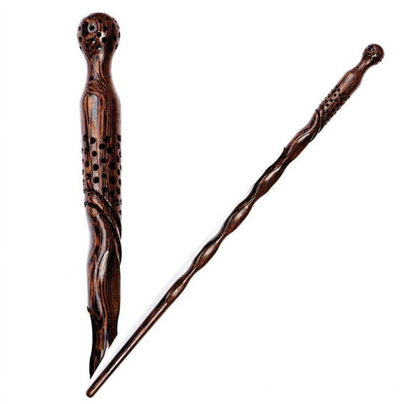Handicraftviet - Hand Carved Wooden  Wand, Magical Gift for Halloween, Christmas and Birthday Party 15" (S6)