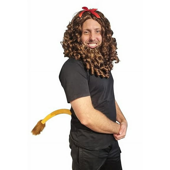 HandinHandCreations Lion Wig Cowardly Costume - Full Lion Mane with Beard