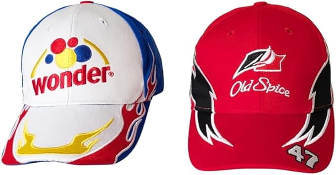 HandinHandCreations Talladega Combo Hat Set Ricky Racer Cap for Men Driver Costume Set