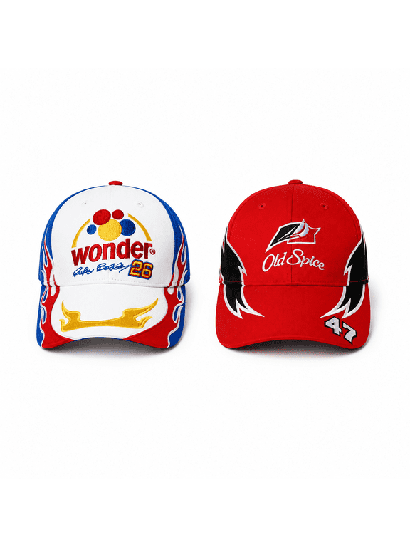 HandinHandCreations Talladega Combo Hat Set Ricky Racer Cap for Men Driver Costume Set