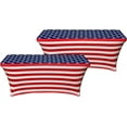 thumbnail image 1 of HandinHandCreations USA American Spandex 6FT Tablecloth 2 Pack - Washable, Fitted and Wrinkle Resistant Rectangular Table Cover for 4th of July, Memorial Day, America Party Celebration, 1 of 1