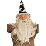HandinHandCreations Wizard Wig and Long Beard with Wizard Sorcerer Costume Hat - All Included