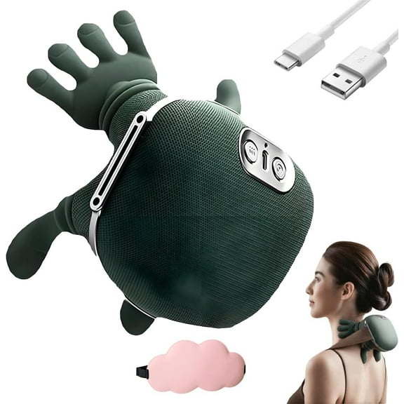 Handiva Massager, N7 Hand Shoulder and Neck Massager with Heat, Simulated Human Hand Cervical Trapezius Neck Massagers Pillows Deep Tissue 3D Kneading for Home Office Relaxation