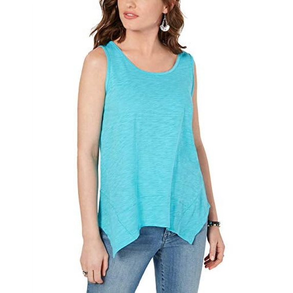 Handkerchief-Hem Tank Top Freshwater XS