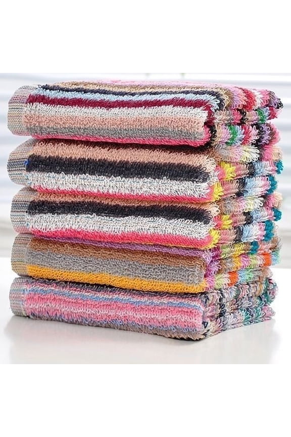 Handkerchiefs Colorful Striped Cotton Multipurpose Square Towels,for teen/Kitchen/Bar/Home Cleaning Apeya