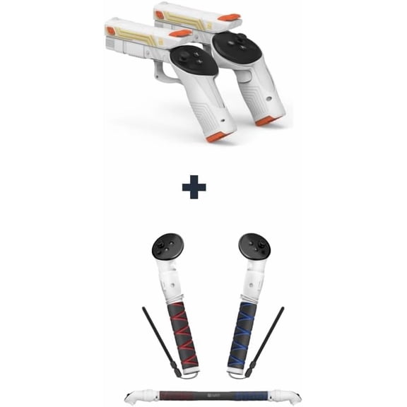 Handle Attachment Compatible with Meta/Oculus Quest 3 Accessories&VR G-un Stock Attachment Compatible with Meta/Oculus Quest 3 Accessories