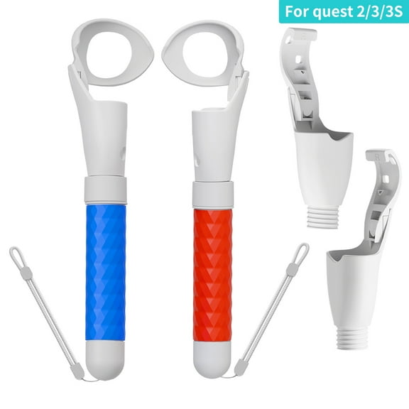 VR Handle Accessories for Meta Quest 3S/3/2 Controller, Extension Grips Handle Attachment Compatible with Oculus Quest 2/3, Gorilla Tag Long Arms Grips, for Beat Saber More Better Experience