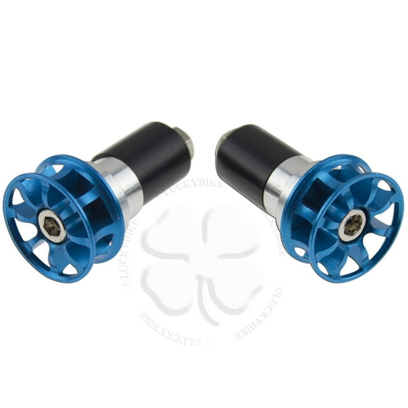 Handle Bar End CNC Vendetta Blue Hollow 7/8" Bars 6mm Slug Weight Slider