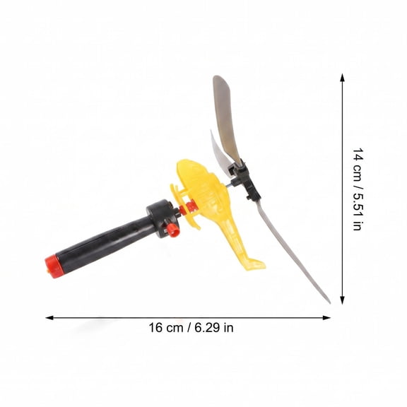 Handle Cable Powered Helicopter Outdoor Airplane Toy Pull String Flying Aircraft Set Impact Resistant Manual Launch Glider for Backyard Play Set of 4 (Randomly Selected Colors)