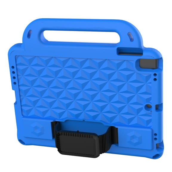 Handle Case for Apple iPad 9.7-inch (6th/5th Generation) /iPad Air 9.7" /iPad Air 2 9.7" /iPad Pro A1673 9.7 Inch, Shockproof Protective Silicone Case Cover with Adjustable Shoulder Strap (Blue)