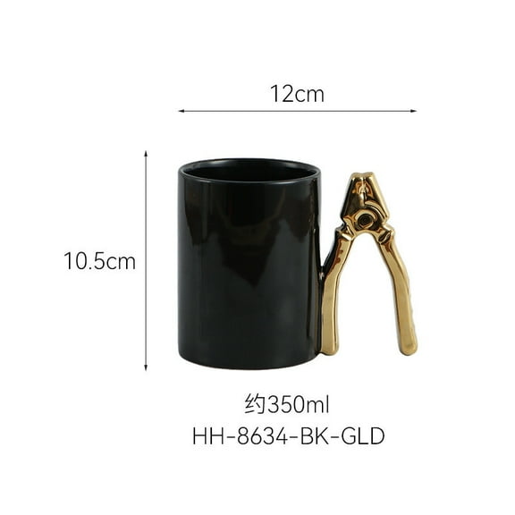 Handle Ceramic Mug Electroplated Handle Ceramic Cup Personalized Mug with Handle Ceramic Innovation Coffee Mugs for Hot/Cold Drinks Teacup Office Home