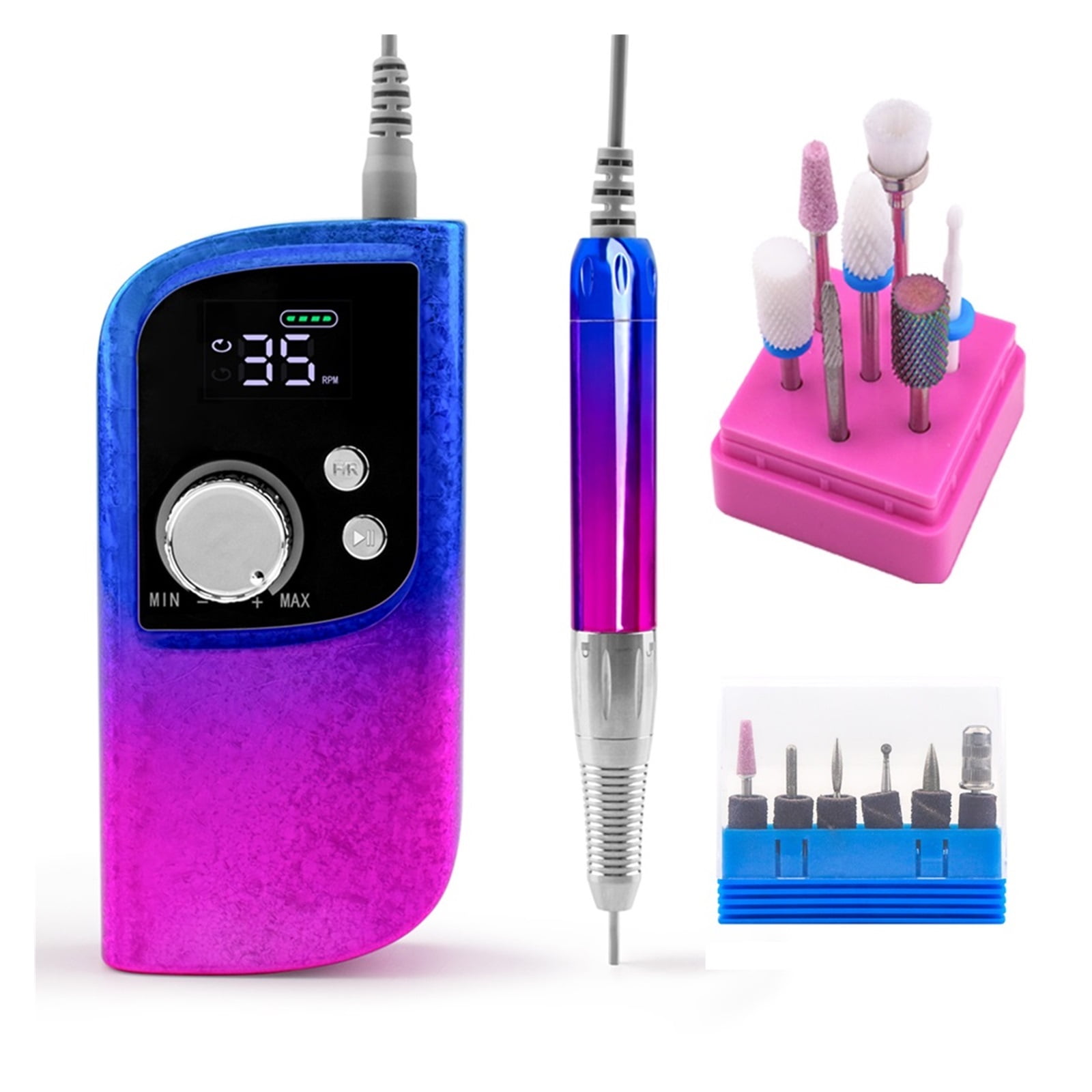 Handle Cordless 35000RPM Electric Nail Drill Machine, Rechargeable ...