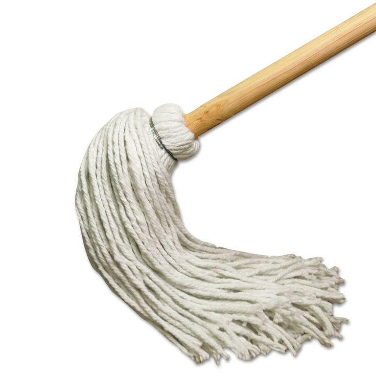Handle/Deck Mops, #12 White Rayon Head, 48 Handle/Deck Mops, #12 White Rayon Head, 48