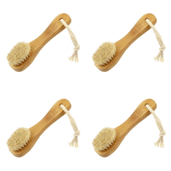 Handle Dry Facial Cleansing Brush With Natural Soft Face Brush Cleanser Skin Care Exfoliating Brush Scrubber