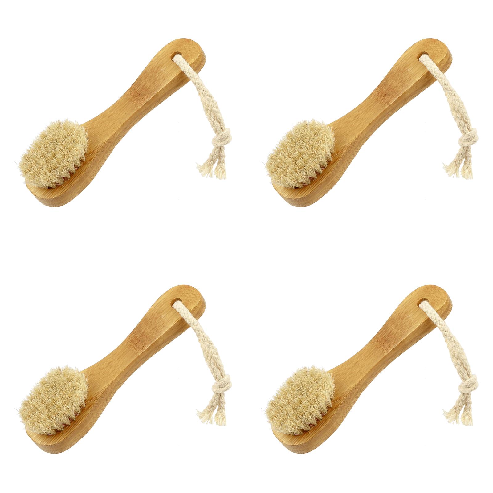Handle Dry Facial Cleansing Brush With Natural Soft Face Brush Cleanser